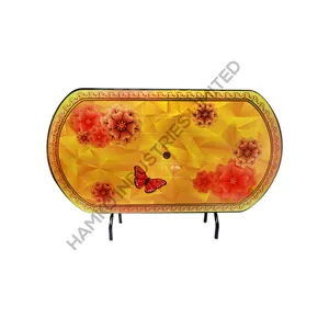 Meubles de maison de forme ovale Table à manger Vente en gros OEM ODM au prix mondial Tables en plastique durable du Bangladesh Conception personnalisée - Product Image 1