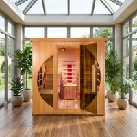 Vente directe usine : Chaise de relaxation infrarouge lointain, cabine de sauna en hemlock avec panneau de commande, pour 2 personnes, écologique, alimentation secteur 220V, usage domestique