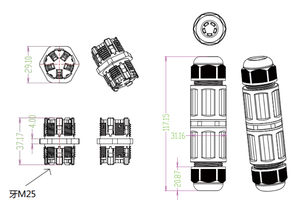 Nylon Ip68 Waterdichte Connector <span class=keywords><strong>2</strong></span>-Pins <span class=keywords><strong>3</strong></span>-Pins Schroefloze Kabelconnector 4Mm-14Mm Met Pc-Behuizing Voor Ledverlichting - Product Image 5