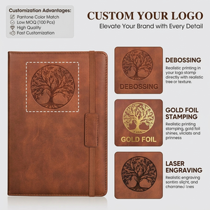 Cuaderno Personalizado con Logotipo ODM, Diario A5, 256 Páginas Gruesas, Tapa Dura A5, Cuero Vintage para Escribir, Cuadernos de Viaje, Agenda Diaria con Logotipo - Product Image 4