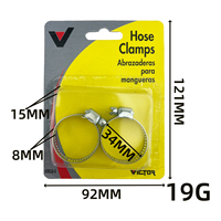Lot de 2 colliers de serrage réglables en acier galvanisé pour tuyaux d'eau, tubes d'air et flexibles de carburant – Outils à main