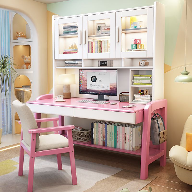 Pink and white single table