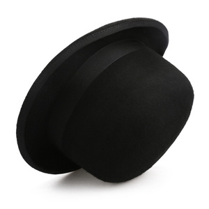 Commercio all'ingrosso vintage tradizionale da uomo donna cappello a bombetta derby bianco nero grigio lana feltro formale cappelli per gli uomini cappello cappellino - Product Image 6