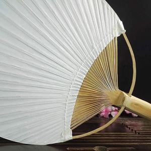 Favor DE BODA Abanico de papel redondo japonés Abanico de paleta blanco para eventos Abanico de boda - Product Image 5