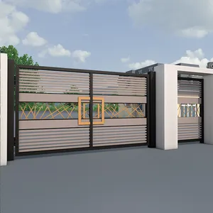 Portail principal en aluminium pour maison, portail coulissant, beau Design de Villa