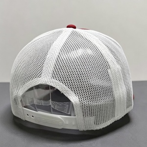 Custom 3D Embroidered <b>Baseball</b> <b>Cap</b> Breathable Mesh Trucker Hat for <b>Men</b> Women Red White Color <b>Baseball</b> Logo Adjustable Snapback - Product Image 4