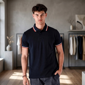 Chemise à manches courtes pour homme, décontractée, 100% coton, tricotée, respirante, avec broderie et impression par transfert thermique sur le devant, séchage rapide, fraîche, vente en gros - Product Image 3