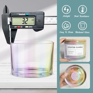 Оптовая продажа, 16 унций с логотипом на заказ, пустые сосуды для свечей, роскошная прозрачная цветная стеклянная банка для свечей для изготовления свечей - Product Image 5