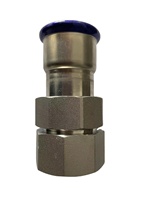 Raccord à sertir avec filetage femelle certifié WRAS DVGW en acier inoxydable 316L profil M 28 x 1 pouce pour applications hydrauliques