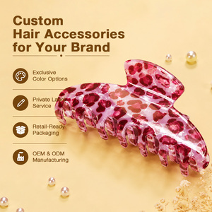 Custom Printed Acetate Hair <b>Clip</b> Glossy Pearl Finish Strong <b>Spring</b> <b>Clip</b> Lightweight Durable for Retail - Product Image 3