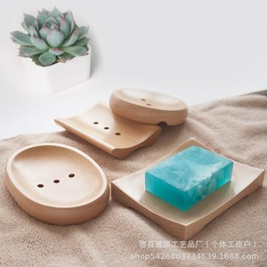 Porte-savon ovale en bois massif fait main avec drainage intégré - Product Image 4