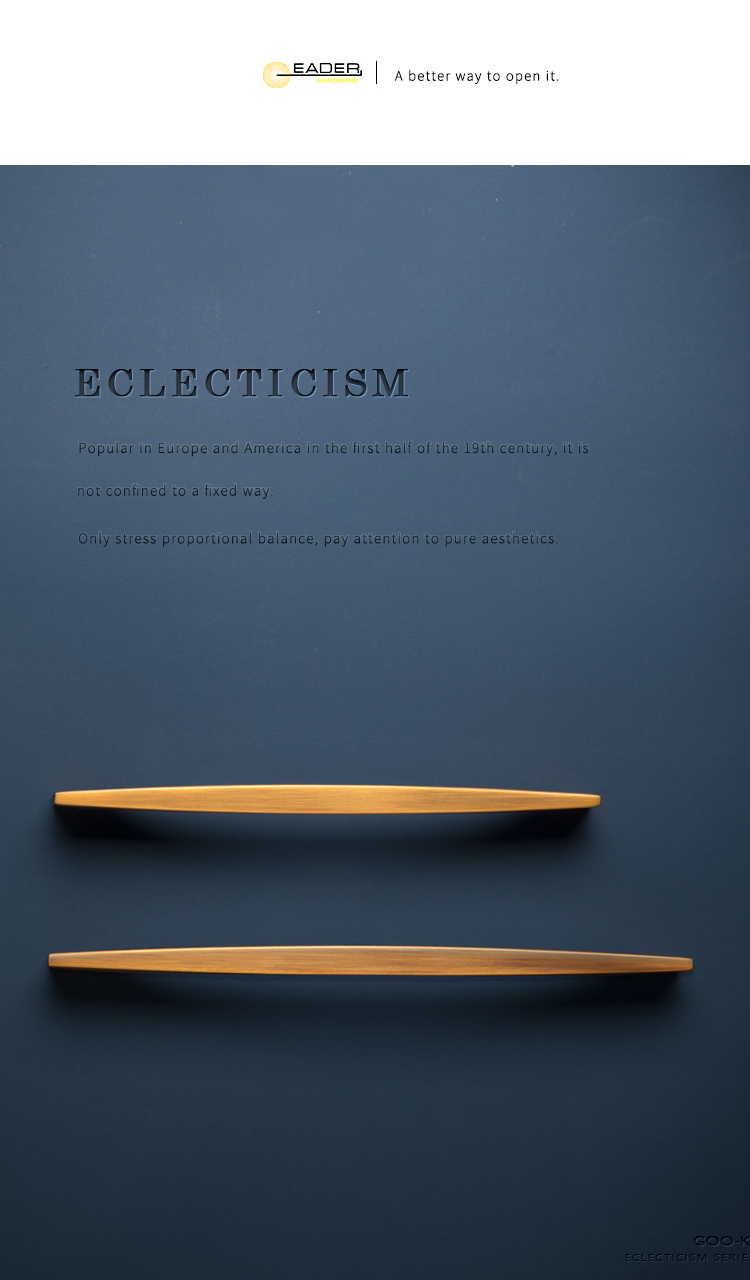 EADER Nordic modern simple light luxury cabinet handle yellow ancient copper aesthetic design drawer handle hardware