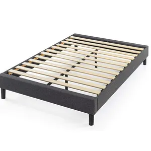 无床头板简单现代设计易于组装与平木板条平台床架