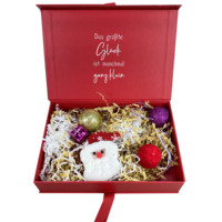 HENGXING Boîte-cadeau magnétique rouge de luxe avec logo imprimé personnalisé Boîtes en papier d'emballage de cadeau de Noël en carton avec ruban