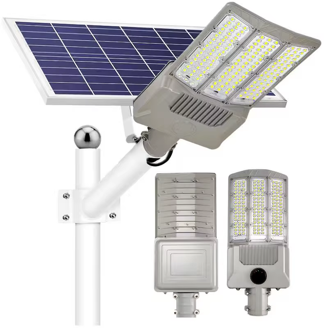 300W IP66 Waterproof LED Solar Street Lights for Road Outdoor Garden Aluminum Remote Control Motion Sensor