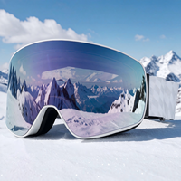 Lunettes de ski avec logo personnalisé OEM, verres PC multicolores anti-buée, photochromiques, protection UV400, monture TPU intégrale, sangle réglable