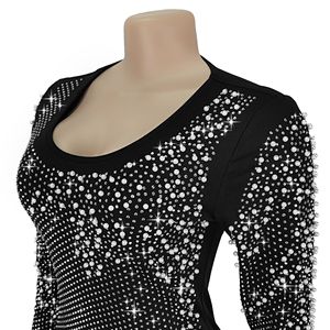 Abito Lungo da Donna <span class=keywords><strong>VIVA</strong></span> VIXEN 2026 di Suzhou, Maniche Lunghe, Decorato con Strass, Nero, per Uso Quotidiano Autunnale - Product Image 5
