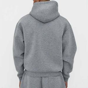 Sudadera Cárdigan de Otoño para Hombre, Diseño Personalizado, Corte Holgado, Cierre Doble, Estilo Cuadrado, con Capucha de Terciopelo, Versión Corta - Product Image 5