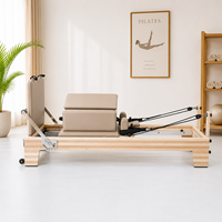 Reformer de Pilates en chêne rouge massif, équipement de Pilates en bois de qualité supérieure, machine de fitness commerciale pour studio professionnel