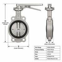 Vanne papillon à clapet en fonte ductile, siège EPDM, type à oreilles, double bride, ANSI Classe 150, pour système de traitement de l'eau, directement de l'usine