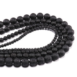 Cuentas de Piedra Volcánica Redondas Semiterminadas para Joyería DIY, Cuentas de Piedra Natural Sueltas, Venta al por Mayor Directa de Fábrica - Product Image 1