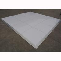 RK Piste de danse de luxe en forme de T noir et blanc pour événements de mariage avec construction en contreplaqué et alliage d'aluminium et chariot de transport