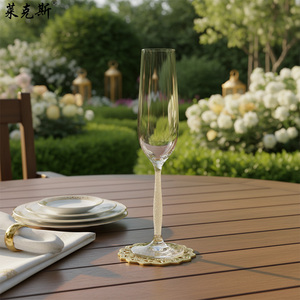 Copas de champán desechables de plástico, creativas, personalizadas para boda, de cristal sin plomo, con cuentas amarillas en la base, al por mayor. - Product Image 3