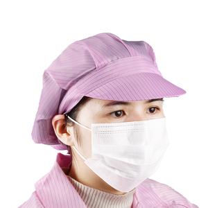 Có Thể Giặt Lint Miễn Phí 5Mm Sọc Công Nhân Mặc Chống Tĩnh Điện Hat Phòng Sạch Làm Việc ESD Đầu Mũ Cho Điện Tử Dược Phẩm Nhà Máy - Product Image 3
