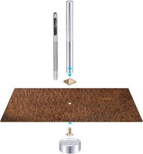 Juego de remaches de espiga piramidales de 1 mm, remaches rápidos, púas cuadradas, remaches punk para decoración de cuero, ropa, cinturones, bolsos, zapatos, color oro claro. - Product Image 5