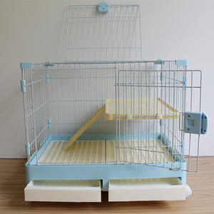 Tavşan evi gine domuz Hamster kafes katı demir çevre dostu çift katlı Villa High-End küçük hayvan Pet plastik tepsi ile - Product Image 2