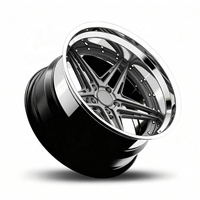 Jantes forgées sur mesure en deux parties à profil profond en alliage d'aluminium 6061 T6 argenté 4x100 4x114.3 5x100 5x108 5x112 5x114.3 5x115 5x120 5x127 5x130