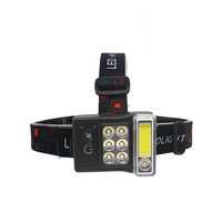 Lampe frontale LED carrée rechargeable au lithium-ion avec détecteur de mouvement, faisceau réglable, projecteur latéral COB, lumière du jour 6000K, étanche IP44