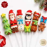 35g Suikerwattenstokjes Fruitig Hagedoorn Lollipop Cartoon Kerst Cadeaubox Feest Snack voor Kinderen