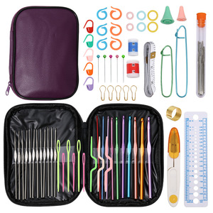 Juego de ganchos de ganchillo de óxido de aluminio portátiles personalizados bolsa de almacenamiento de agujas de ganchillo con estampado Floral estuche de agujas de ganchillo Diy - Product Image 4