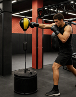 Ballon de vitesse de boxe autoportant pour entraînement de réaction, utilisation au sol illimitée, avec base en sac d'eau en PVC breveté