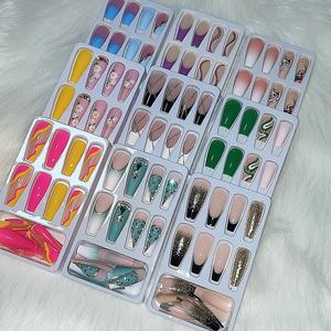 Naixi-manicura de <span class=keywords><strong>uñas</strong></span> postizas, manicura de <span class=keywords><strong>uñas</strong></span> postizas con forma de corazón y perlas, color rosa - Product Image 2