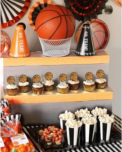 Décorations de cupcakes sur le thème du basketball pour garçons, idéales pour les baby showers et les anniversaires sportifs - Product Image 5