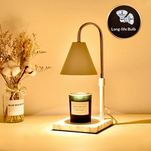 Lampe <span class=keywords><strong>chauffe</strong></span>-bougie d'aromathérapie à intensité réglable pour bureau, <span class=keywords><strong>table</strong></span>, chevet, veilleuse, avec base en bois <span class=keywords><strong>de</strong></span> bambou nordique pour la chambre - Product Image 3