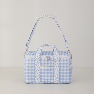 Borsa Frigo Personalizzata a Quadretti per Spiaggia e Piscina, Morbida e Portatile per Snack e Bevande - Product Image 1