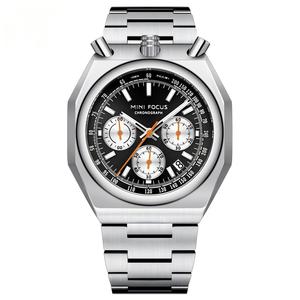 Reloj de Pulsera Deportivo para Hombre, de Acero Inoxidable, con Cronógrafo de Cuarzo, Tono Plateado - Product Image 3