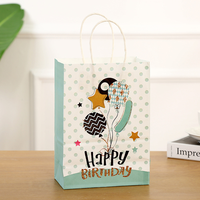 Sac en papier kraft personnalisé pour fête, sac cadeau écologique recyclé certifié FSC, impression personnalisée, joyeux anniversaire