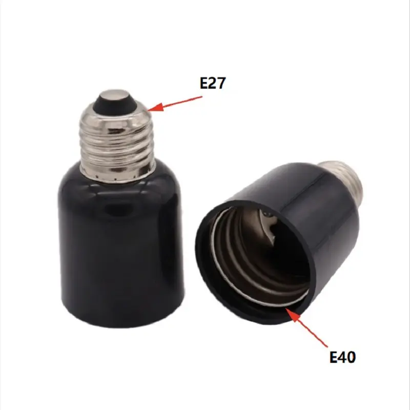 E40 Adaptor Dudukan Lampu Plastik, Dudukan Lampu Plastik E27 Ke E40, Lampu Konverter, Lampu Sekrup, Lampu Dasar Led