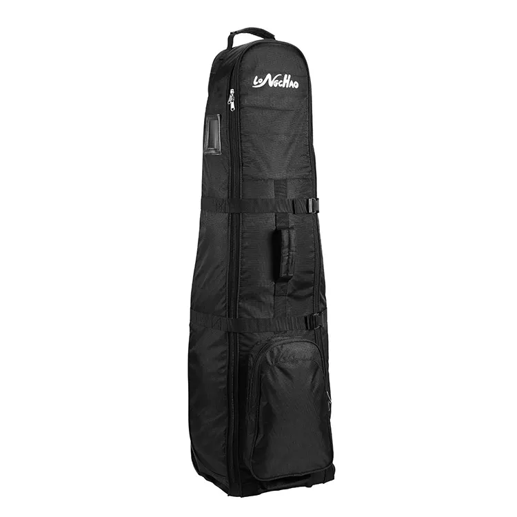 Lightweight Folding golf bag travel cover Hard Sided Nylon Material Golf Bag with Wheels