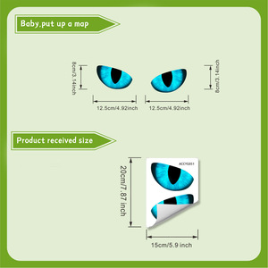 <span class=keywords><strong>Adesivi</strong></span> Creativi Personalizzati Fluorescenti Blu-Verde Effetto Occhio di Gatto Impermeabili per Bagno, Toilette e Decorazione Pareti Domestiche - Product Image 4