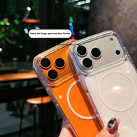 Étui magnétique antichoc en TPU+PC ultra-résistant transparent avec support pour téléphone portable pour iPhone 17 Pro Max/17 Pro/16/15/14/13/12/11