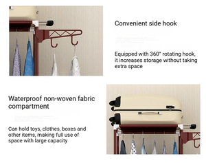 <span class=keywords><strong>Porte</strong></span>-<span class=keywords><strong>manteau</strong></span> en métal au design simple et facile à installer, armoire multi-niveaux sur pied, penderie avec cintre rotatif - Product Image 4