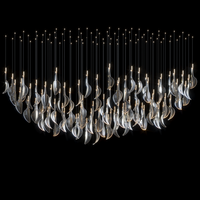 Lustre LED en verre de style nordique moderne et luxueux, sur mesure, pour la décoration résidentielle, les halls d'hôtel et les escaliers, fabriqué à l'usine de Zhongshan