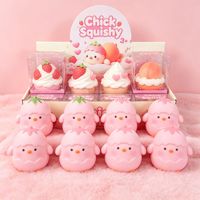 Bestseller Bloc de construction souple, Poussin éclos rose, Jouet anti-stress à presser en forme d'animal simulé