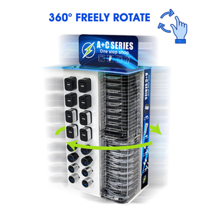 Điện thoại di động Phụ Kiện Rack hiển thị với USB Một USB C Series sạc cáp sạc A + C 72pcs sạc Rack hiển thị đứng - Product Image 2