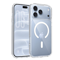 Coque de téléphone transparente premium pour iPhone 18 17 16 15 Pro Max, magnétique, anti-rayures, anti-jaunissement, antichoc, fine et transparente